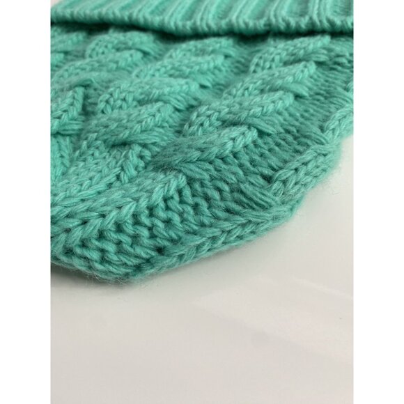 Ski The East Wool Blend Beanie Cable Knit Hat One Size Fits Most Green - Picture 4 of 11